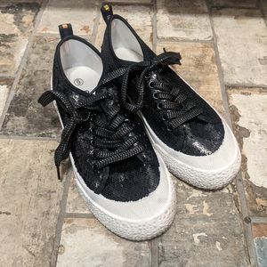La Sheelah Women's 6 Black Sequin Sneakers